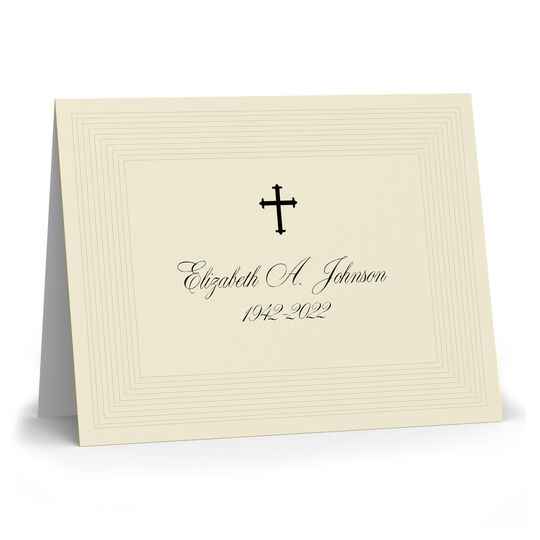 Montreaux Folded Sympathy Cards with Cross Design - Raised Ink
